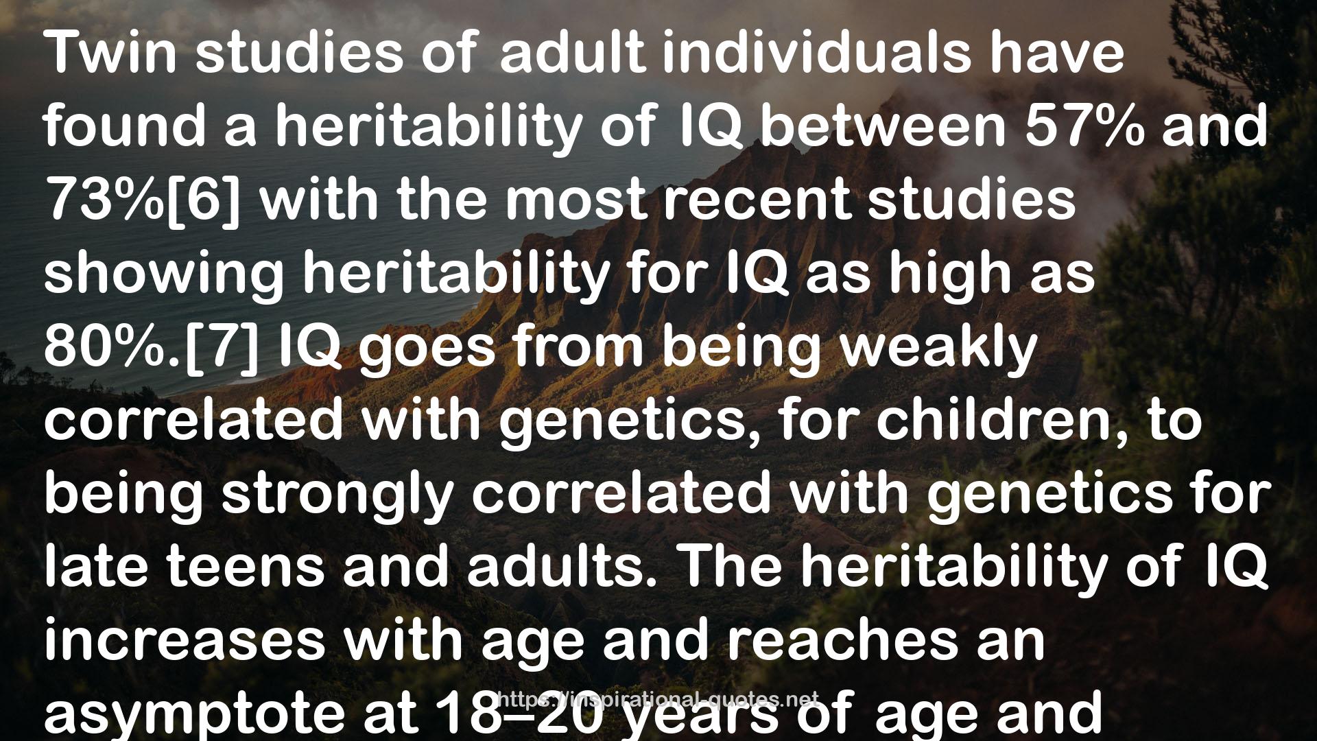 Wikipedia: Heritability of IQ QUOTES