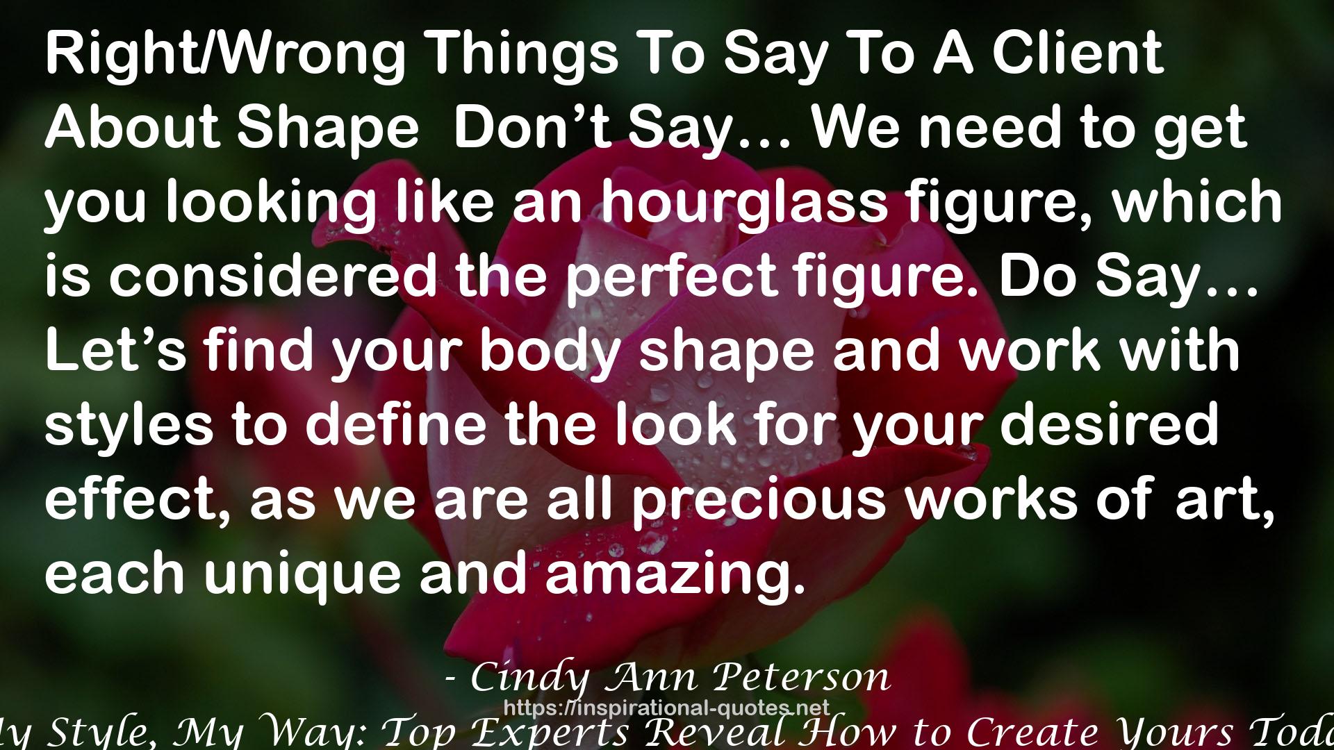 Cindy Ann Peterson QUOTES