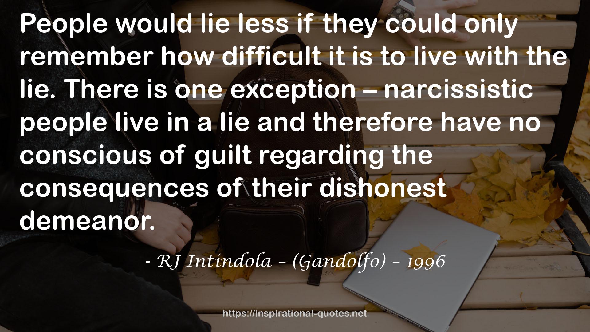 RJ Intindola – (Gandolfo) – 1996 QUOTES