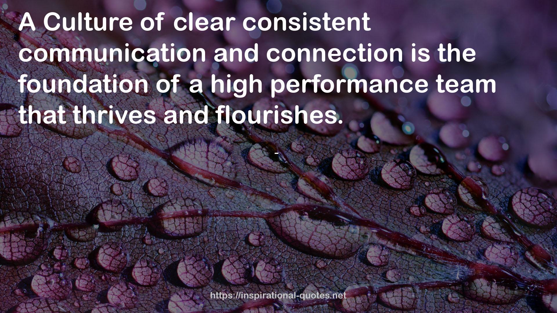 clear consistent communication  QUOTES