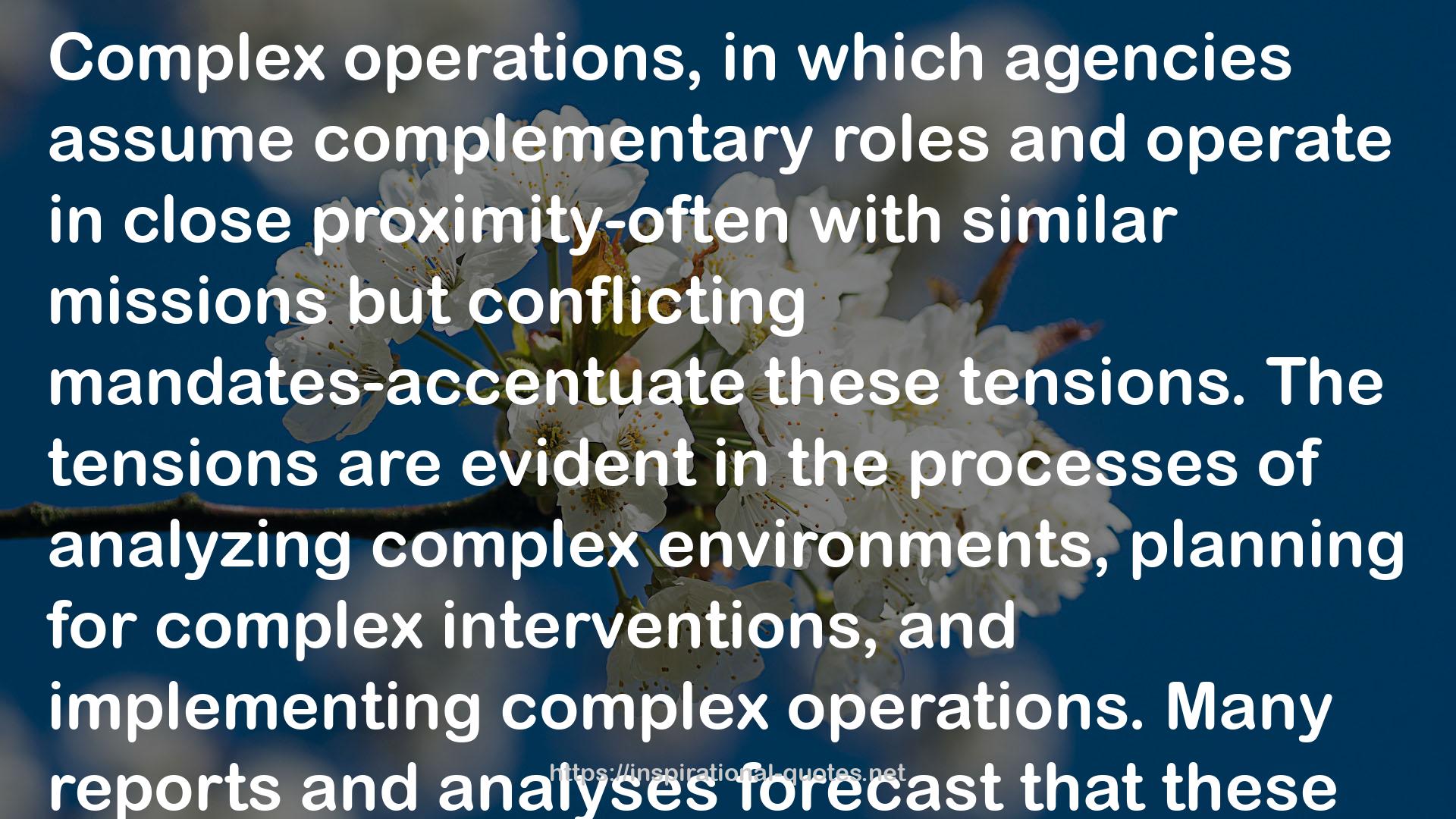 Commanding Heights: Strategic Lessons from Complex Operations QUOTES