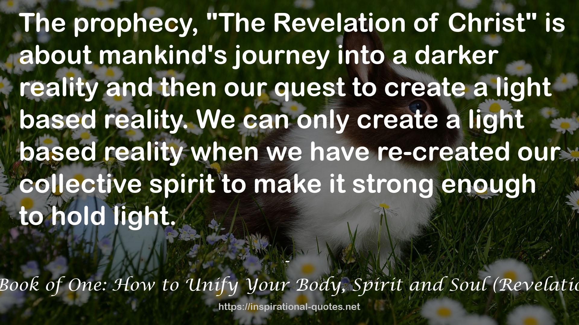 The Book of One: How to Unify Your Body, Spirit and Soul (Revelations 1) QUOTES