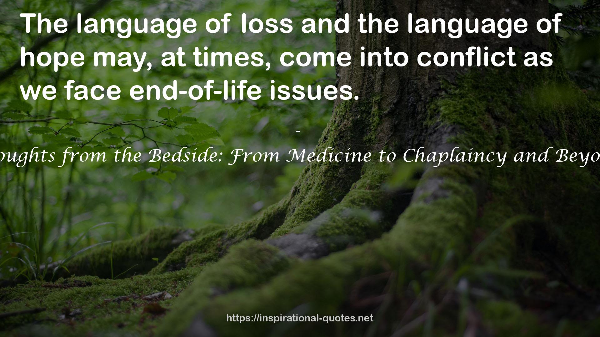 Thoughts from the Bedside: From Medicine to Chaplaincy and Beyond QUOTES