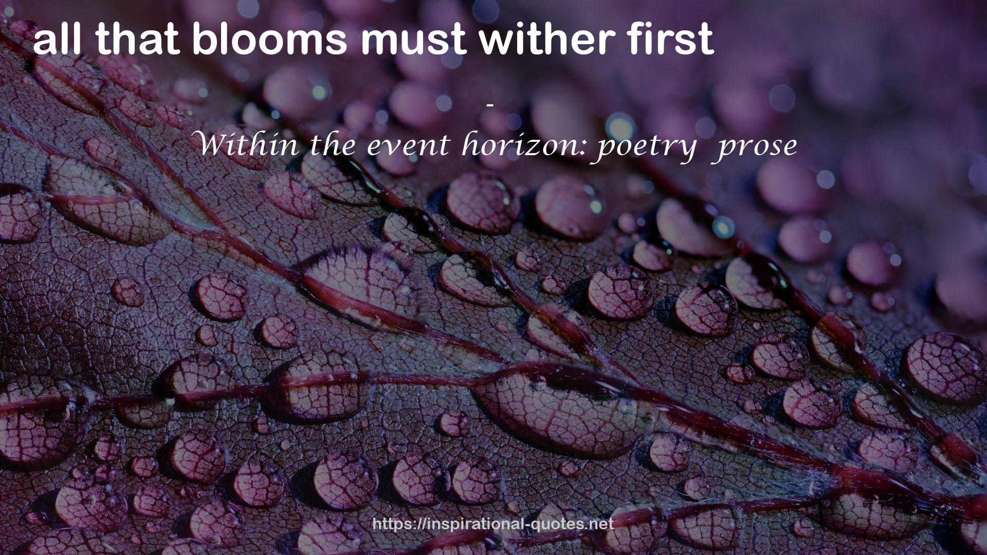 Within the event horizon: poetry  prose QUOTES