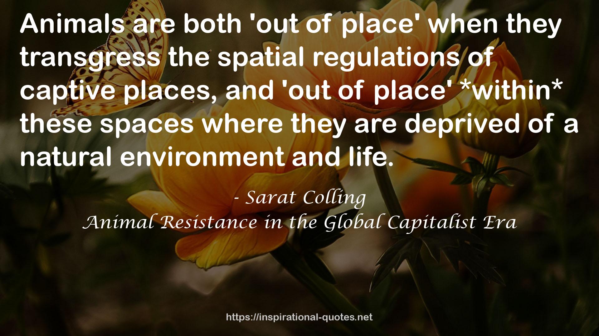 Animal Resistance in the Global Capitalist Era QUOTES