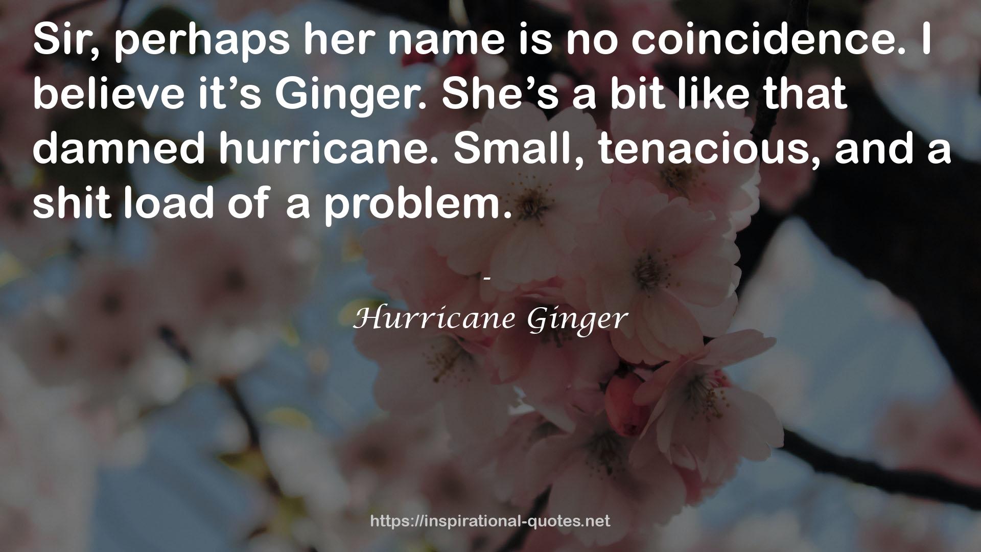 Hurricane Ginger QUOTES