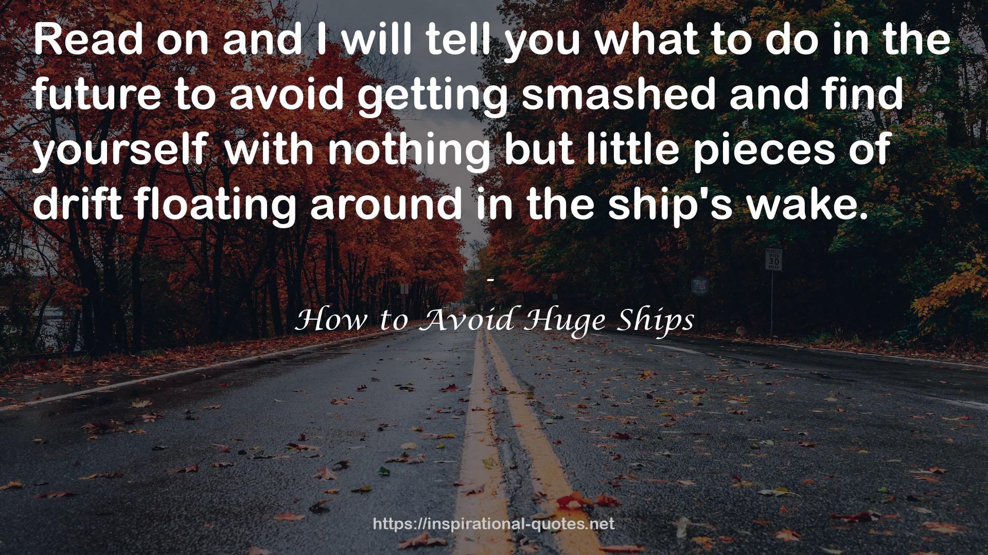 How to Avoid Huge Ships QUOTES