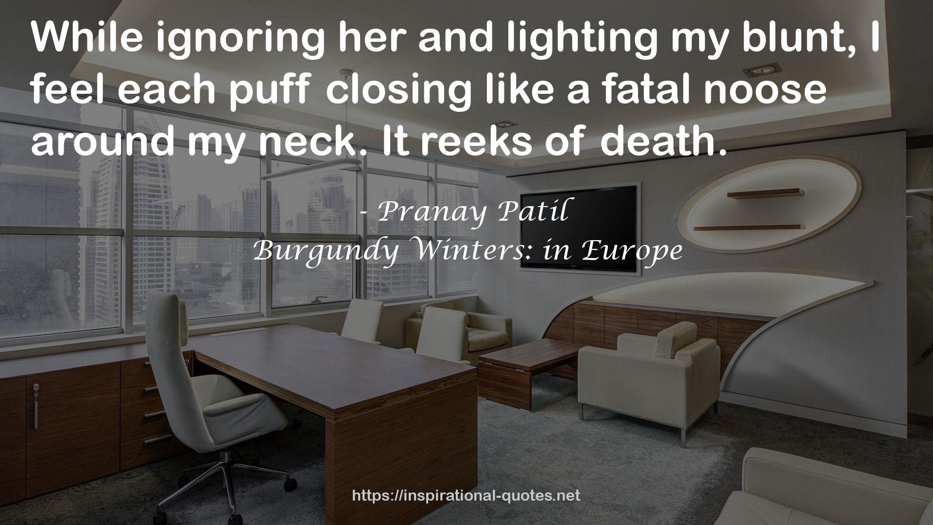 Burgundy Winters: in Europe QUOTES