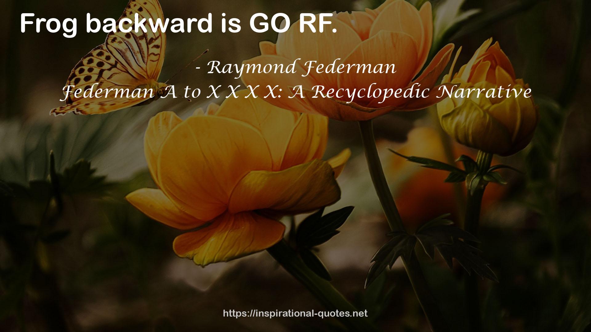 Federman A to X X X X: A Recyclopedic Narrative QUOTES
