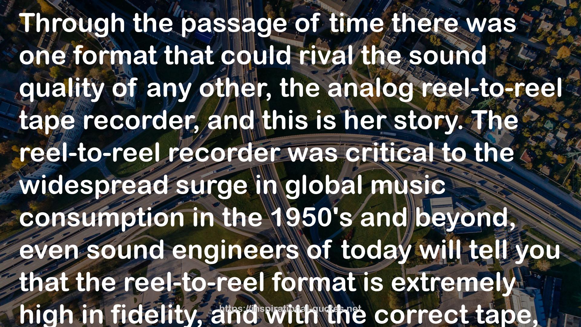 Analog: The Art & History Of Reel-To-Reel Tape Recordings QUOTES
