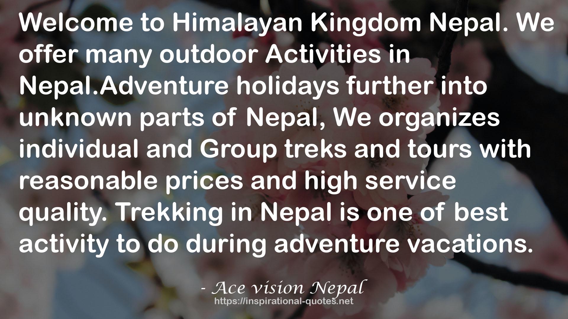 Ace vision Nepal QUOTES