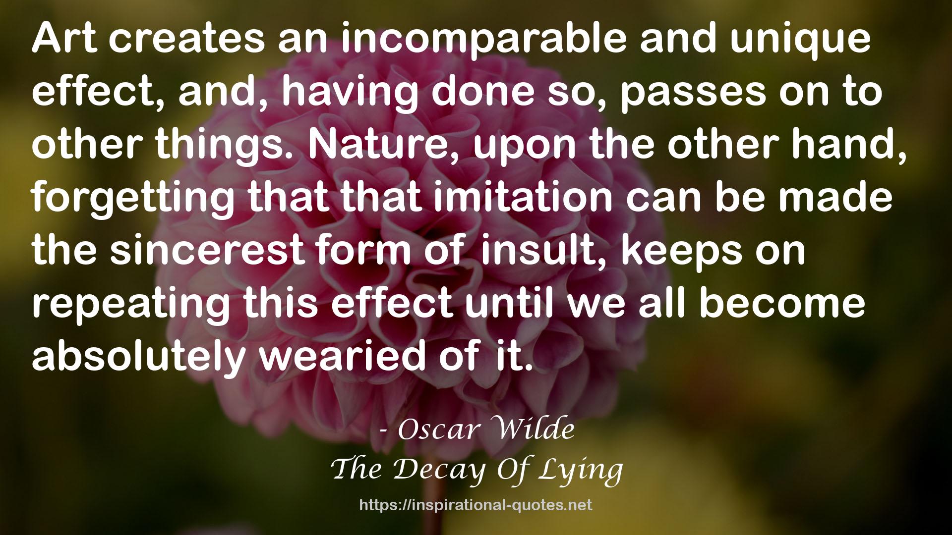 The Decay Of Lying QUOTES