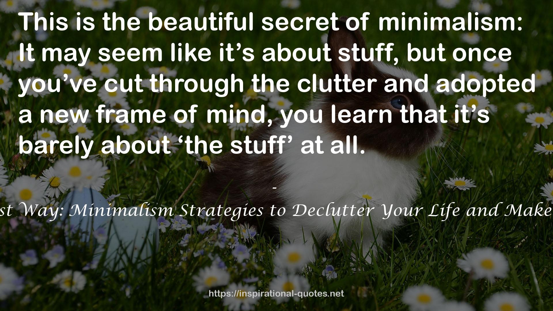 The Minimalist Way: Minimalism Strategies to Declutter Your Life and Make Room for Joy QUOTES