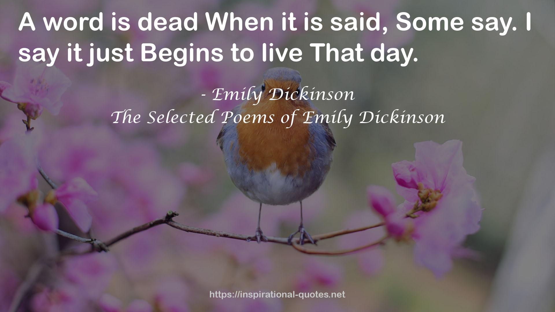 The Selected Poems of Emily Dickinson QUOTES