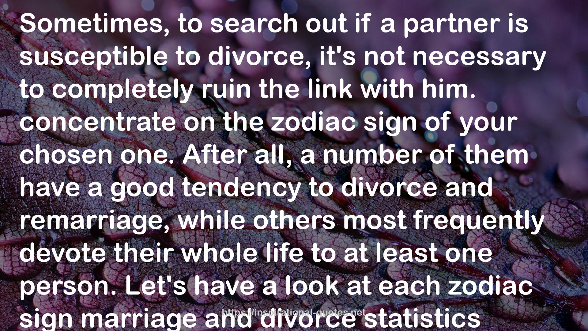 Zodiac Signs Marriage and Divorce Statistics QUOTES