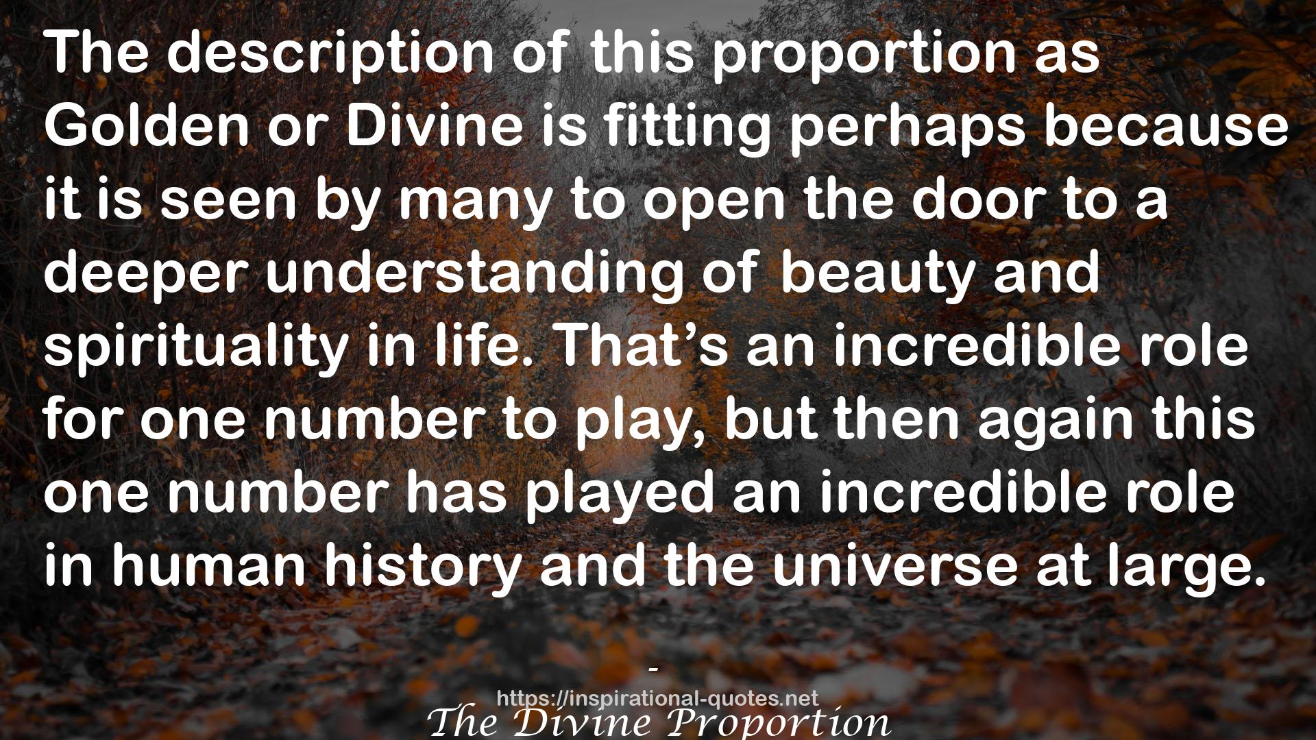 The Divine Proportion QUOTES