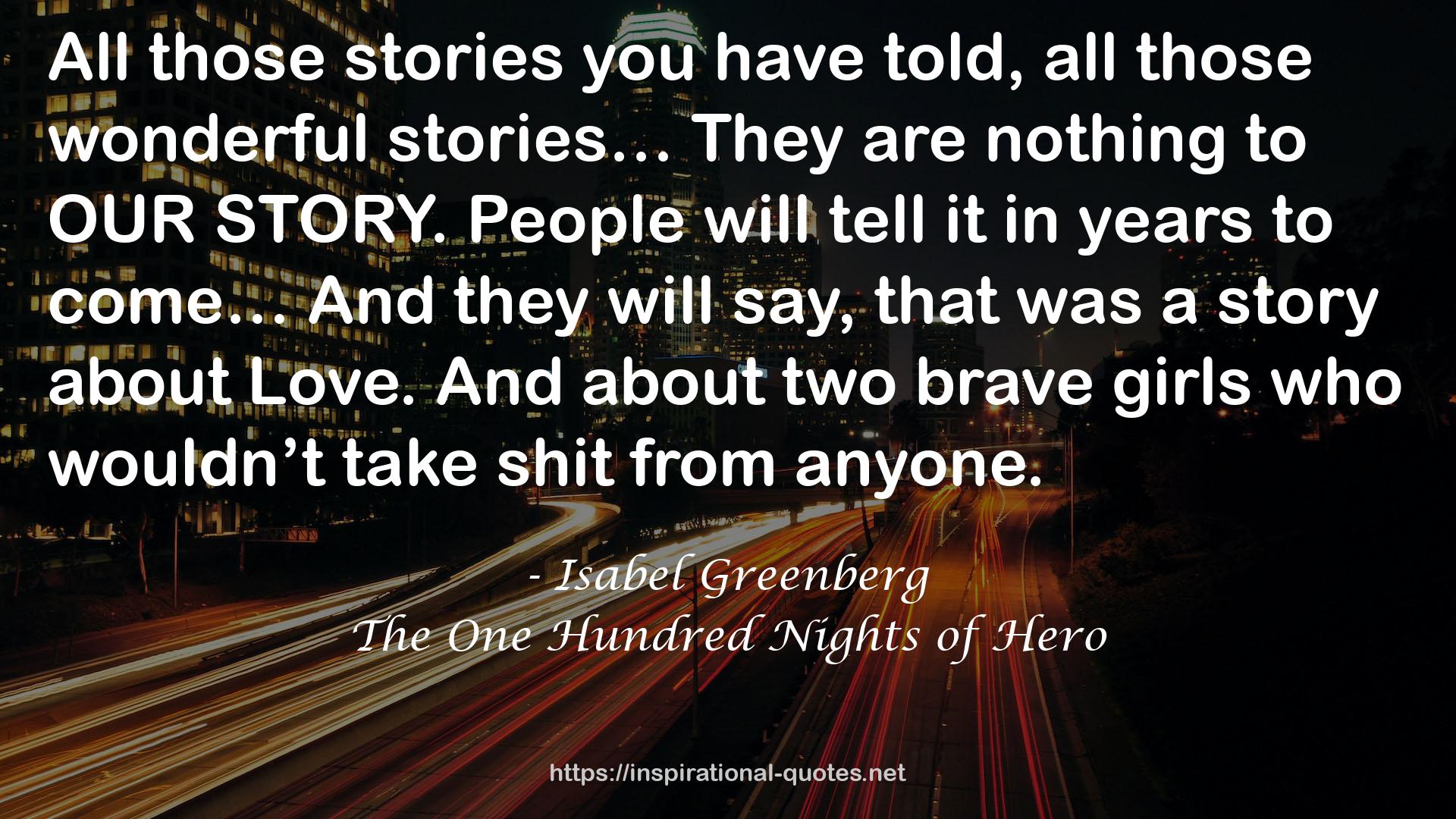 The One Hundred Nights of Hero QUOTES