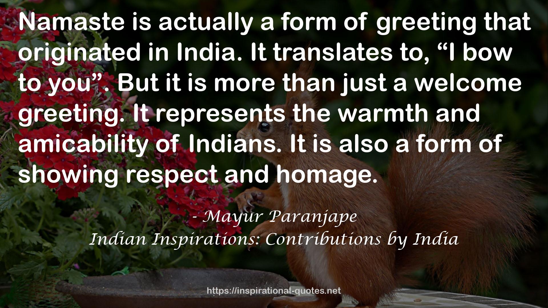 Indian Inspirations: Contributions by India QUOTES